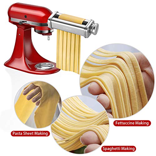 Pasta Attachment for Kitchenaid Stand Mixer,Cofun 3 Piece Pasta Maker