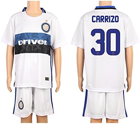 White #30 Away Kids Youth Football Soccer Jersey Kit Set (2015/16)