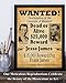 Jesse James Wanted Sign Vintage 11x14 Unframed Poster - Wild West Outlaw Decor, Antique Western Wall Art, Rustic Cowboy Artwork, Historic Memorabilia for Man Cave, Bar, Saloon, Old West History