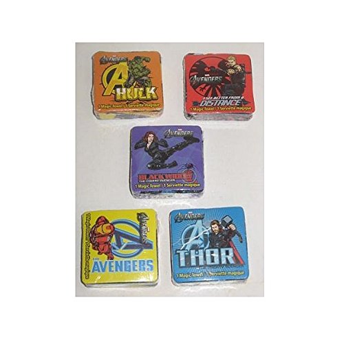 5 Avengers Magic Pop Up Towel Washcloths - Varied Design