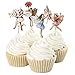 BETOP HOUSE Set of 24 Pieces Fairy Flower Theme Party Decorative Cupcake Topper Girl Birthday Party
