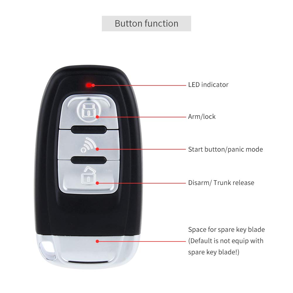 EASYGUARD EC003 Smart Key PKE Passive Keyless Entry Car Alarm System Push Start Button Remote