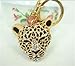 1 X SweetSmile Leopard Jaguar Head Creative Fashion Purse Bag Swarovski Crystal Key Chain