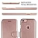 LUPA iPhone 7 Wallet Case, Durable and Slim, Lightweight with Classic Design & Ultra-Strong Magnetic Closure, Faux Leather, Rose Gold, Apple 7 (2016)