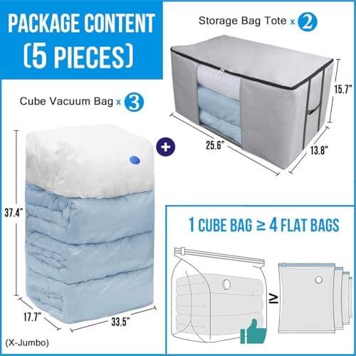 Vacuum Storage Bags, Cube Space Saver Bags, Bedding Space Saving Organizer photo 11