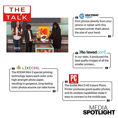 Kodak Mini 2 HD Wireless Mobile Instant Fotodrucker w / 4 Pass patentierte Drucktechnologie (Rosa) - Kompatibel mit iOS & Android Geräte - Echte Tinte in Einem Instant – Bild 7