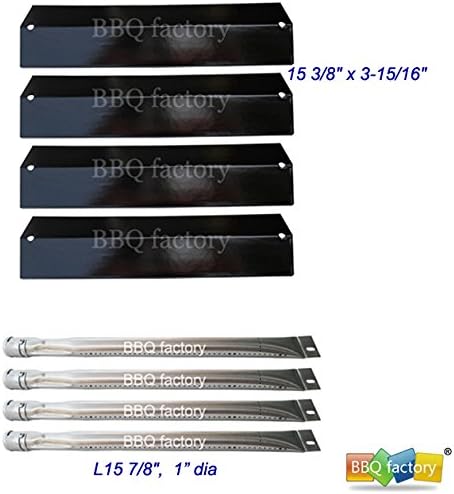bbq factory Replacement Brinkmann 810-8410 Gas Grill Stainless Steel Burners, Porcelain Steel Heat Plates