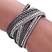 Susenstone Women Bohemian Bracelet Woven Braided Handmade Wrap (Gray)