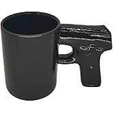 Gun Mug, Gun Handle Coffee Mug, Ceramics Beer Mug, Unique Coffee Mugs, Fathers Day Dad Gifts, Birthday Gifts for Men (14 OZ)