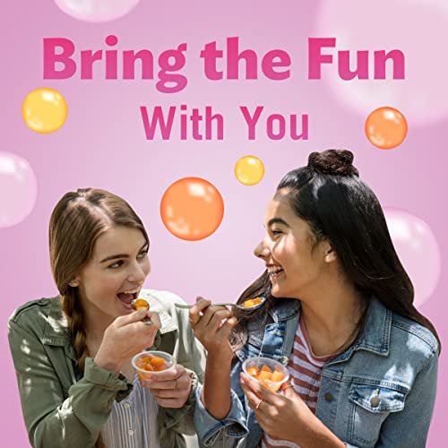 DEL MONTE BUBBLE FRUIT PEACH STRAWBERRY LEMONADE PEACHES & POPPING BOBA WITH SWEETENED JUICE-3.5 OZ, (PACK OF 1, 4 COUNT)