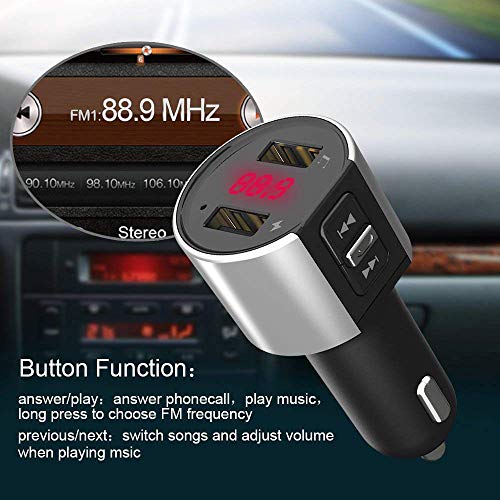 Fullfun Handsfree USB Wireless Car Mp3 Fm Transmitter Bluetooth Modulator Car Kit With Dual USB Port