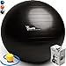 LuxFit Exercise Ball, Premium Extra Thick Yoga Ball '2 Year Warranty' - Swiss Ball Includes Foot Pump. Anti-Burst - Slip Resistant! 45cm, 55cm, 65cm, 75cm, 85cm Size Fitness Balls (Black, 65cm)
