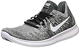 NIKE Mens Free RN Flyknit 2017 Running Shoe Black/White-Volt 12.0