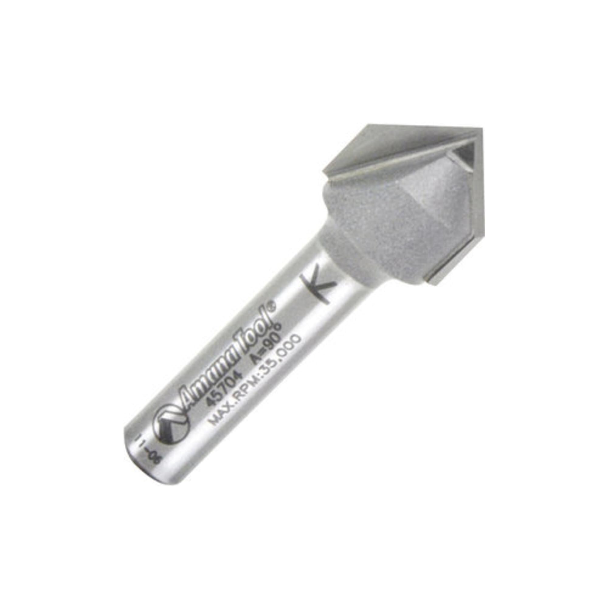 Amana 45704 V Groove 1/2" Diameter 1/4" Shank Router Bit