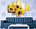 PulsatingFingertip-5 Panel No Framed Rolled Sunrise Landscape Oil Painting Modern Sunflower Picture Canvas Prints for Living Room Décor No Frame
