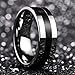 King Will CLASSIC 8mm Silver Tungsten Carbide Ring Black Epoxy Wedding Band Comfort Fit