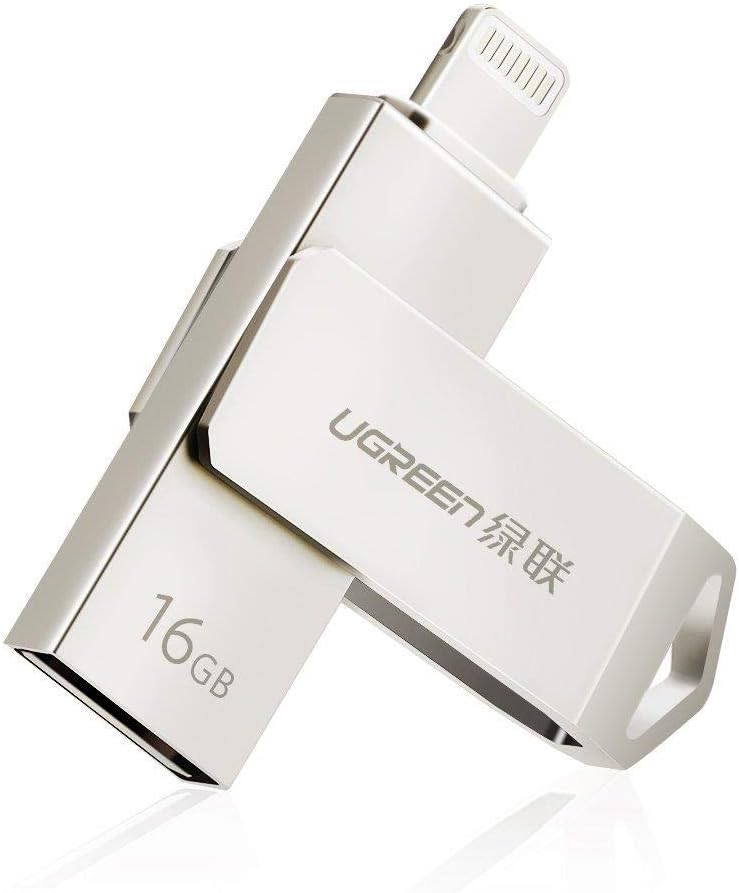 UGREEN Flash Drive Compatible for iPhone, 2 in 1 Flash Drive USB External Storage Memory Stick Drive Compatible for iPhone 7,7Plus,6s,6,5,5s Plus,iPad Air, iPad Mini,iPod,Mac and PC etc(64GB)