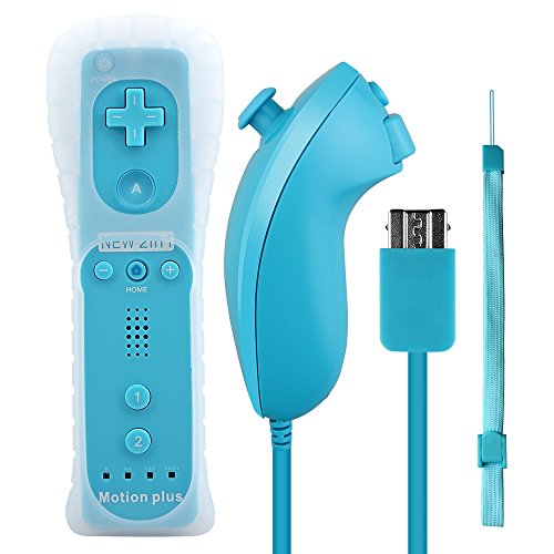2 in 1 WII Remote Nunchuck Controller,Prous XW13 WII motion plus Remote For Nintendo Wii-Blue 2 in 1 WII Remote Nunchuck Controller,Prous XW13 WII motion plus Remote For Nintendo Wii-Blue