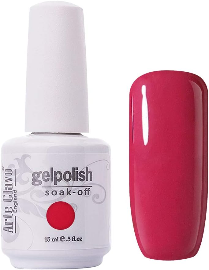 Arte Clavo Peach Red Nail Gel Polish Harmless Resin Professional Lacquer Soak Off Nail Art UV Lamp & LED 15m