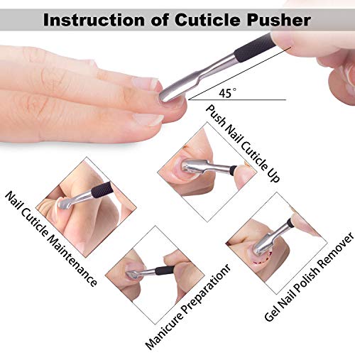 image for ECBASKET Cuticle Nail Care Tool Set - Cuticle Pusher with Spoon Nail C