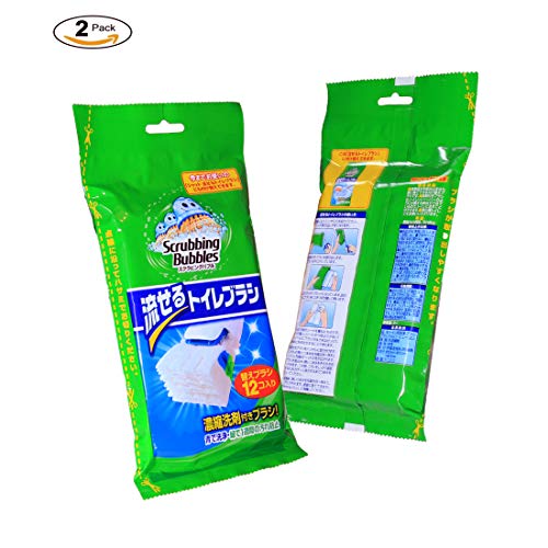 12 Counts Flushable Toilet Brush Refills Disposable Toilet wand Heads - Scrubbing Towel Cleaner Bubbles Replacement Pads (2 Pack) - Thumbnail 5