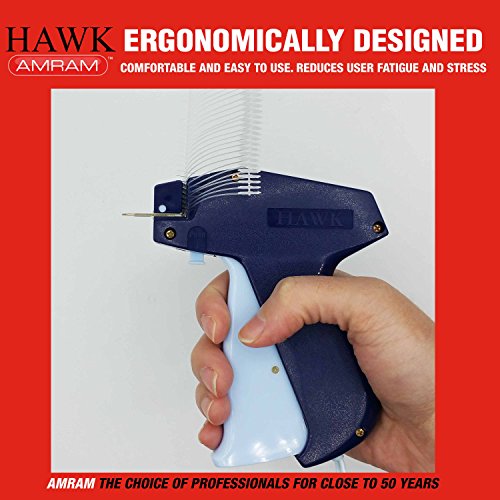 Amram Hawk Fine Tagging Gun Kit for Clothing Includes 1250 2 Inch Attachments and 5 Needles, for Fine Tagging Applications and Used by Industry Professionals