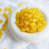 Jabrand 145pcs Glass Beads, 8mm Glass Beads for Barcelet and Jewelry Making DIY Crafts (Yellow)