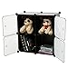 C&AHOME Cube Storage Organizer with Doors, 4-Cube Shelves, Closet Cabinet, DIY Plastic Modular Bookshelf Ideal for Bedroom, Living Room, 24.8