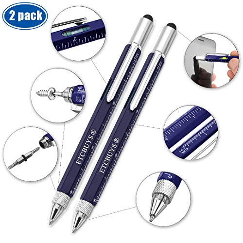 Screwdriver Pen Pocket Multi Tool Kit 6 in 1 - (2 Pack) Multi-Functional DIY Tool Set with Screwdriver, Stylus, Level Tool, Screwdriver Set & Tool Ruler with Phillips Flathead Bit - Perfect Mens Gift - Thumbnail 7