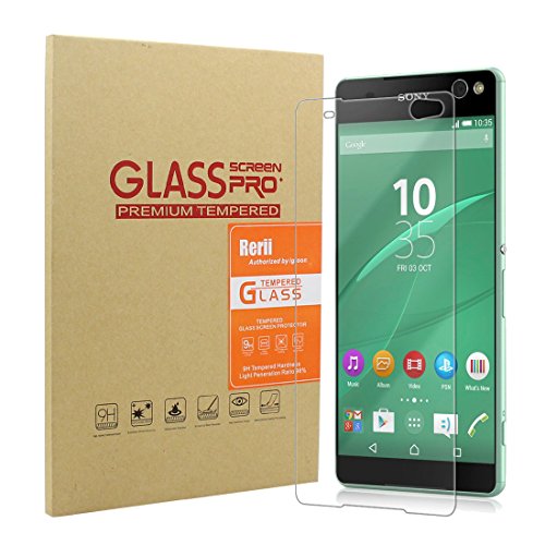 Sony Xperia M5 Screen Protector - Rerii Tempered Glass Screen Protector for Sony Xperia M5, 9H Hardness, 0.3mm Thickness, High Definition, Real Glass Screen Protector
