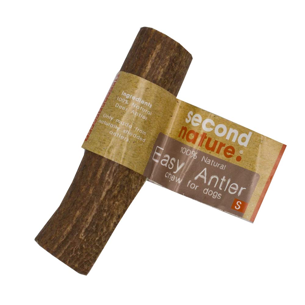 Second Nature Easy Chew Split Deer Antlers for Dogs - Natural & Sustainable Long Lasting Antler Chews for Dogs from Puppy to Senior - Small