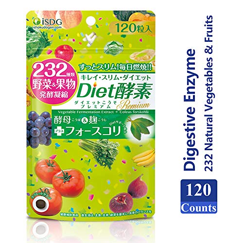 ISDG Diet Enzyme with 232 Natural Vegetables & Fruits for Fat-Burning&Decomposition.120 Count