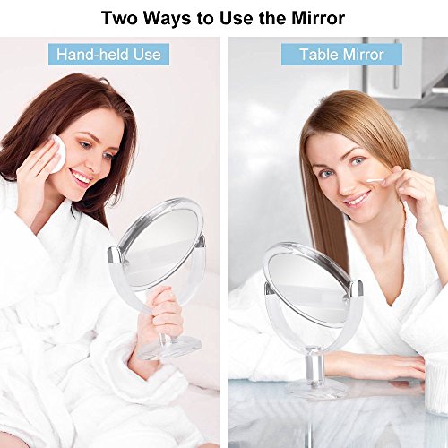 Orange Tech Double Sided Magnifying Makeup Mirror, 1X & 10X Magnification with 360 Degree