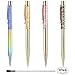 BYSOU Ballpoint Pens, 4 Pcs Metal Pen Refills Bling Dynamic Liquid Sand Glitter Pen Black Ink for Office Supplies (Multicolor)