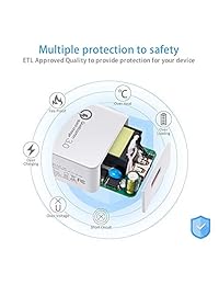 Cargador rápido 3.0 adaptador de CA compatible con Samsung Galaxy J8 J7 J6 J6+, J5 J4 J4+ J3 J2 J1 Prime Pro,J7 Sky Pro,J7V,2018 2017 2016, S6 S7 Edge,LG Q6 K7,Nexus 6 5, Motorola Moto G5S Plus G5 G4 E4,5 FT.