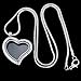 RUBYCA Living Memory Heart Locket Snake Chain Necklace Crystal Floating Charm DIY Silver Tone 10Pcs