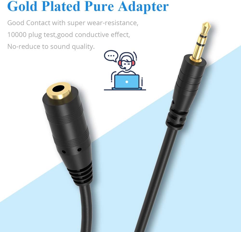 Electop 2.5mm Male to 3.5mm(1/8 inch) Female Stereo Audio Jack Adapter Cable for Headphone: Electronics