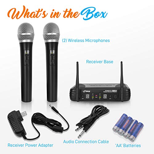 Pyle Professional Wireless Handheld Microphone System Dual UHF Band
