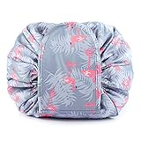 Portable Lazy Drawstring Makeup Bag Travel Cosmetic Pouch Toiletry Organizer Waterproof Large for Women and Girls