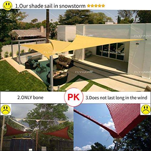 Fly Hawk Sun Shade Sail Triangle 16 X16 X16 Patio Sunshade Cover