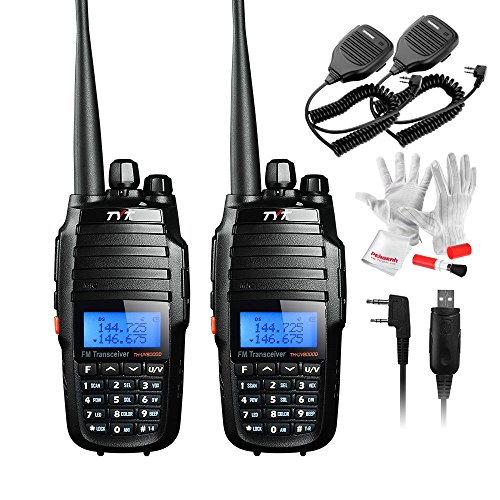 TYT TH-UV8000D Ultra-high Output Power 10W Amateur Handheld Transceiver, Dual Band Dual Display Dual Standby Two Way Radio with Speaker and USB Program Cable- Pack of 2