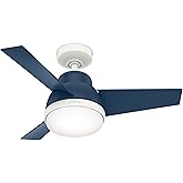Hunter 36 inch Indoor Ceiling Fan with LED Light and Remote Control - Modern Ceiling Fan, Standard Mount, 3 Blades, For Bedro