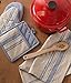DII French Stripe, Kitchen Collection, Oven Mitts, Nautical Blue, 2 Count