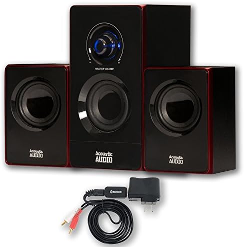 Acoustic Audio AA2103 Home 2.1 Speaker System with Bluetooth for Multimedia or Computer