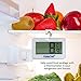 FunkyChefÂ White Fridge Freezer Room Thermometer Outdoor Wireless Digital With Magnet Hanging Hook Glass Shelf Stand And Frost Alert Spare Battery