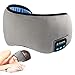 Sleep Headphones Bluetooth Sleep Mask, ONSON 5.0 Wireless Bluetooth Sleeping Eye Mask Headphones, Adjustable Soft Music Travel Eye Shades with Built-in Speakers Microphone Handsfree Washable - Gray