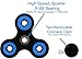 EWR Tri Fidget Spinner Black/Blue Focus Toy Stress Reducer for Kid and Adult [Premium Bearing] Easy Flick, Spin single/both Hands Finger Prime Figit Toys Perfect For Anxiety, Autism