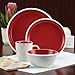 Rachael Ray Rise Stoneware 16-Piece Dinnerware Set, Red
