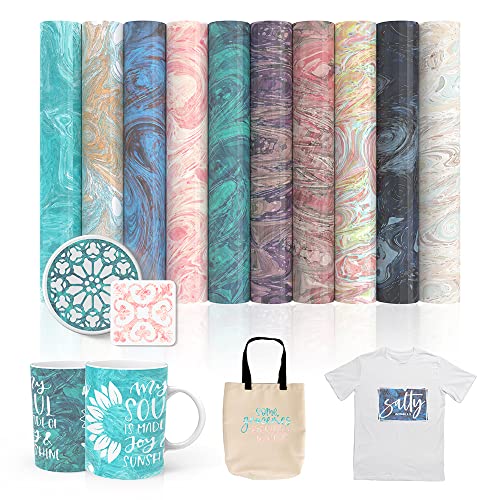 XINPOCUT infusible Transfer Ink Sheets(10pcs/Set, 12"x12") Watercolor