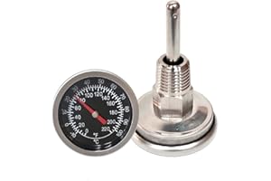 LJHNBA Temperature Probe Meter Gauge, Dial Thermometer NPT, Stainless 1/4 NPT Thermometer for Boiler Tea Pot Kettle -10-100℃/0-220ºF Thread Joint